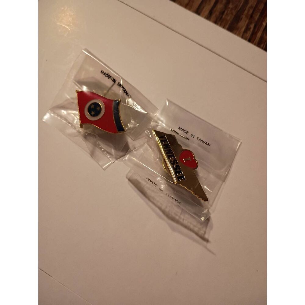 Tennessee State Pin Lot Enamel Hat Lapel Pins Souvenir Set 2pc NEW